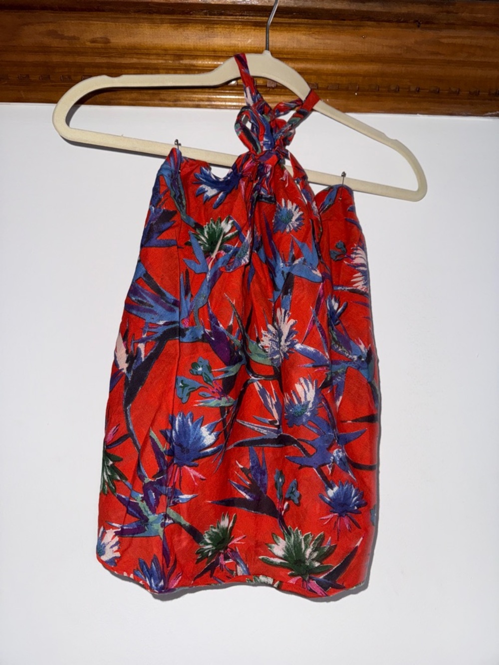 Vintage Red Floral Halter Top